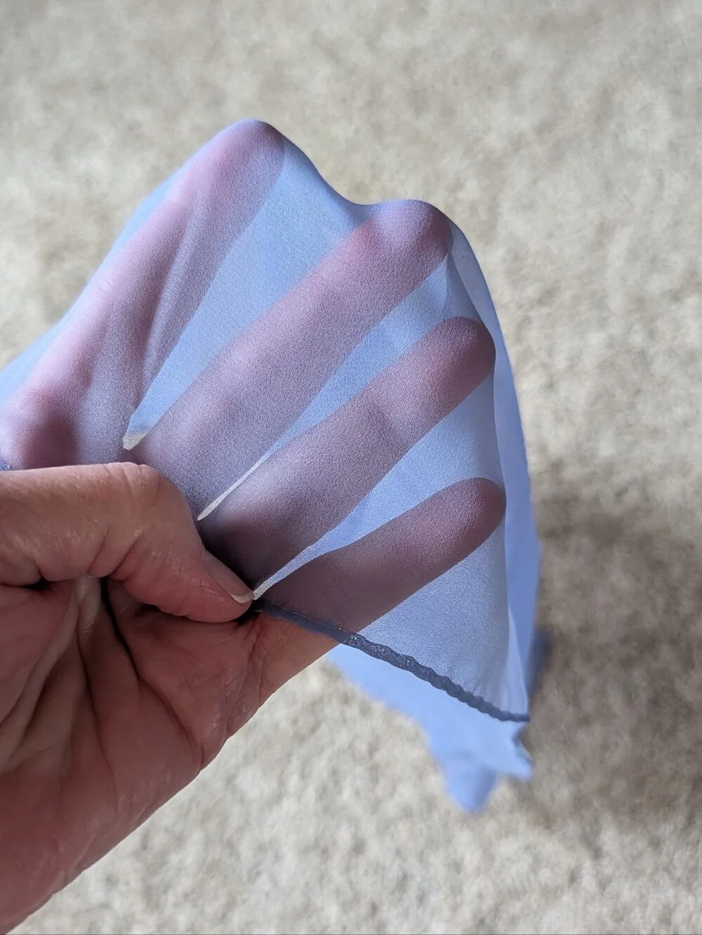 Grey Blue Square Scarf Vintage